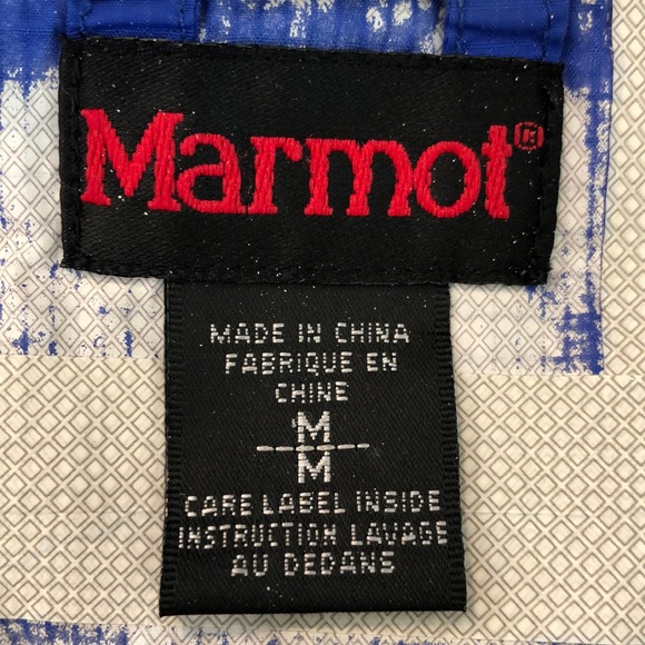 MARMONT size Medium Blue windbreaker ZipFront Waterproof Hoodie Packable Jacket - Picture 10 of 14